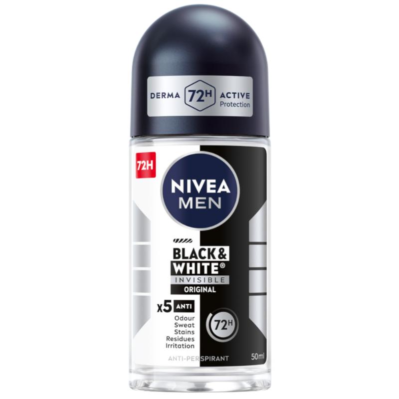 NIVEA Black & White Power Antiperspirant roll-on, 50 ml
