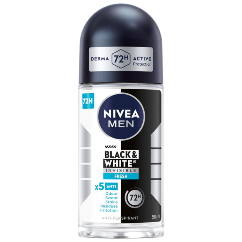 NIVEA Black & White Fresh Antiperspirant roll-on, 50 ml