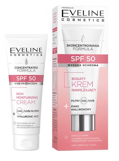 Eveline Cremă hidratantă bogată SPF50 30ml