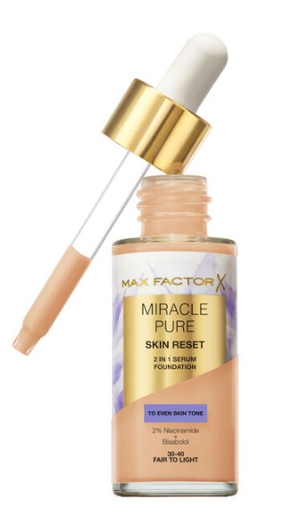 Max Factor Miracle Pure Skin Reset Foundation 30-40 Fair To Light