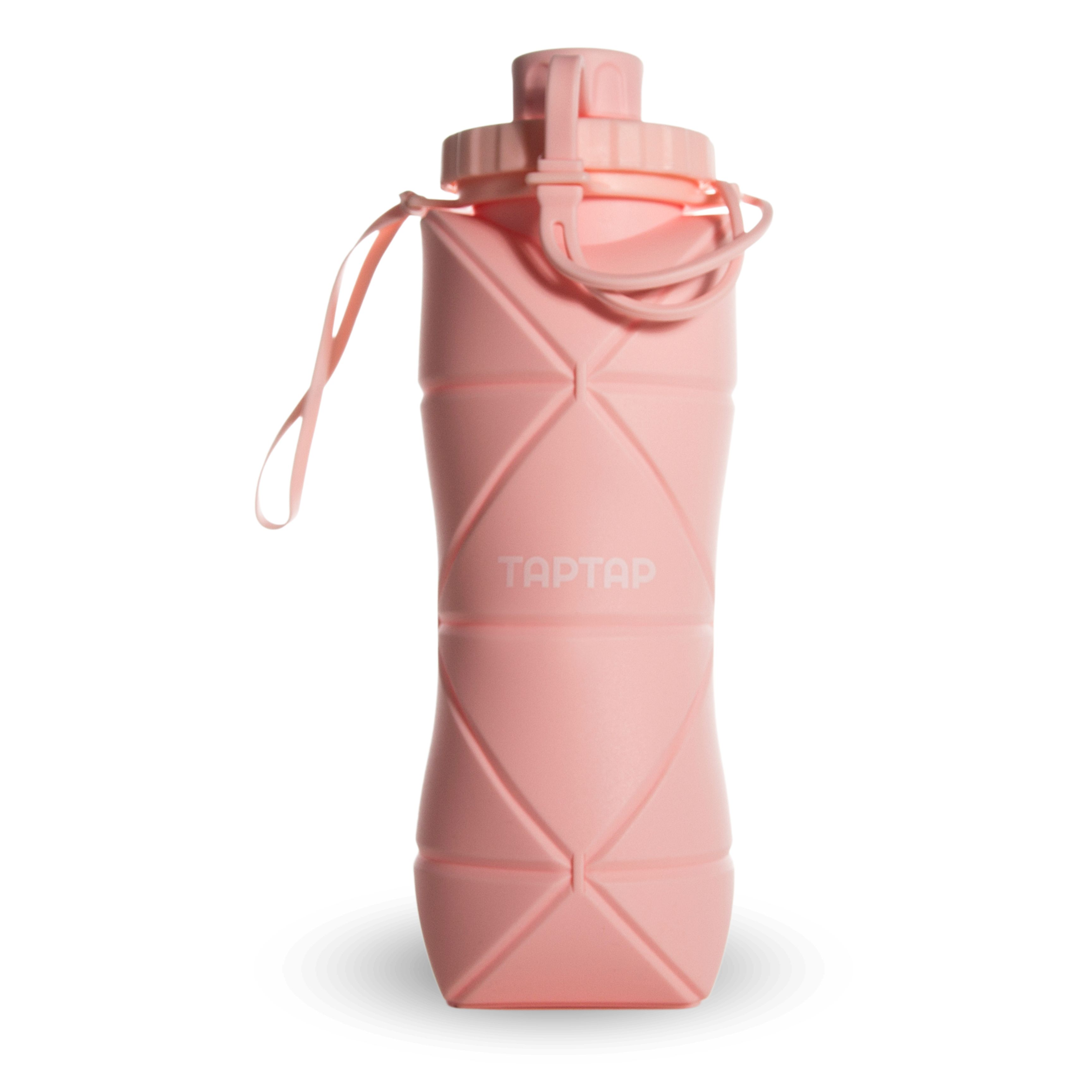 TAPTAP Sticlă colapsibilă din silicon roz 600ml