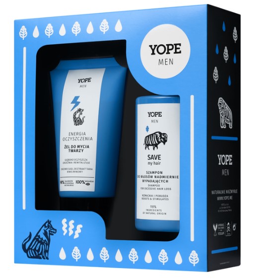 YOPE Set cosmetic pentru bărbați Gel de spălare facială + șampon pentru păr