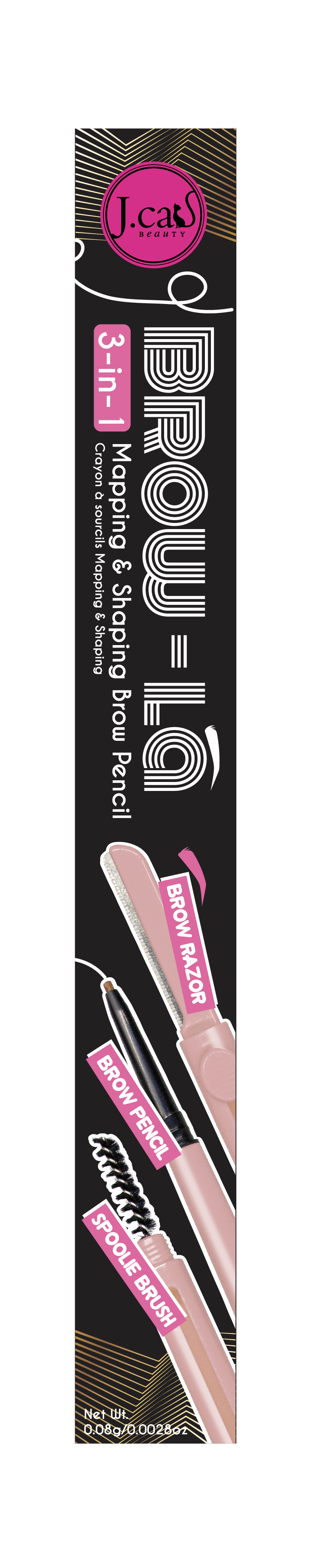 J.Cat Beauty Brow-La Styling Pencil 3-in-1 105 Charcoal Grey
