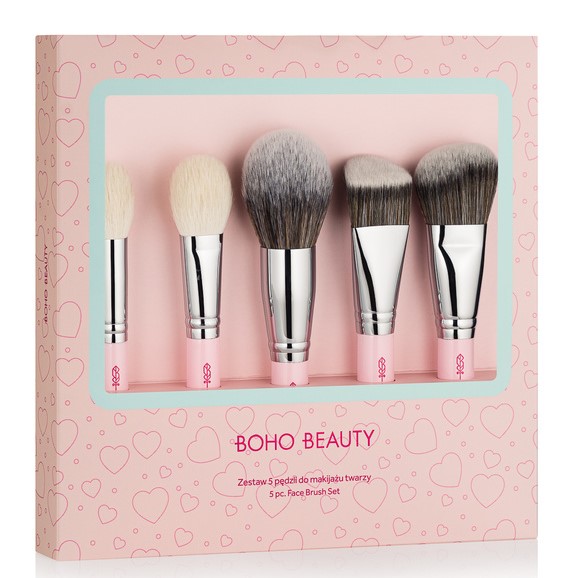 Boho Beauty Love Color Set de 5 perii de machiaj pentru față