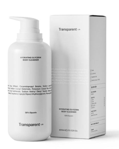 Transparent Lab Gel hidratant de spălare a corpului cu glicerină 400ml