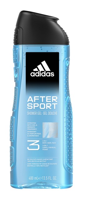 ADIDAS After Sport Gel de duș pentru bărbați 3in1 400ml