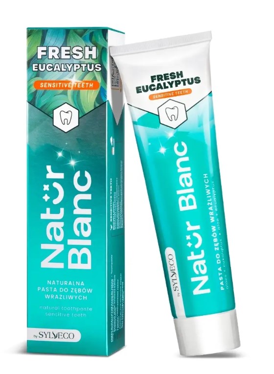 Sylveco Natur Blanc Pastă de dinți naturală cu eucalipt proaspăt pentru dinți sensibili 100ml