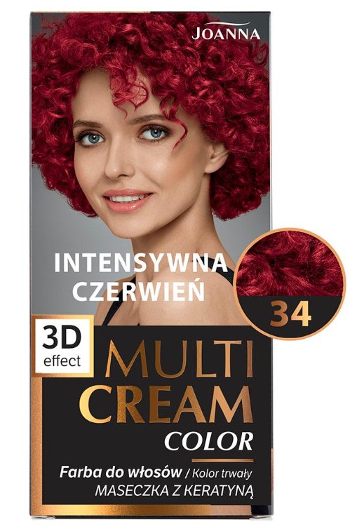 Vopsea de păr Joanna Multi Cream Color 34 Intense Red