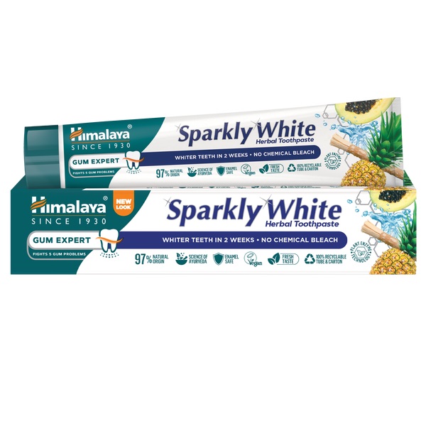 Himalaya Since 1930 Sparkly White Gum Expert pastă de dinți pe bază de plante pentru albire 75ml