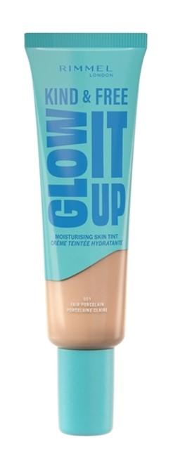 Rimmel Kind &amp; Free Glow It Up Fond de ten hidratant ușor 001 Fair Porcelain