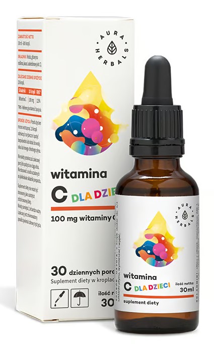 Aura Herbals Vitamina C pentru copii 100mg supliment alimentar 30ml