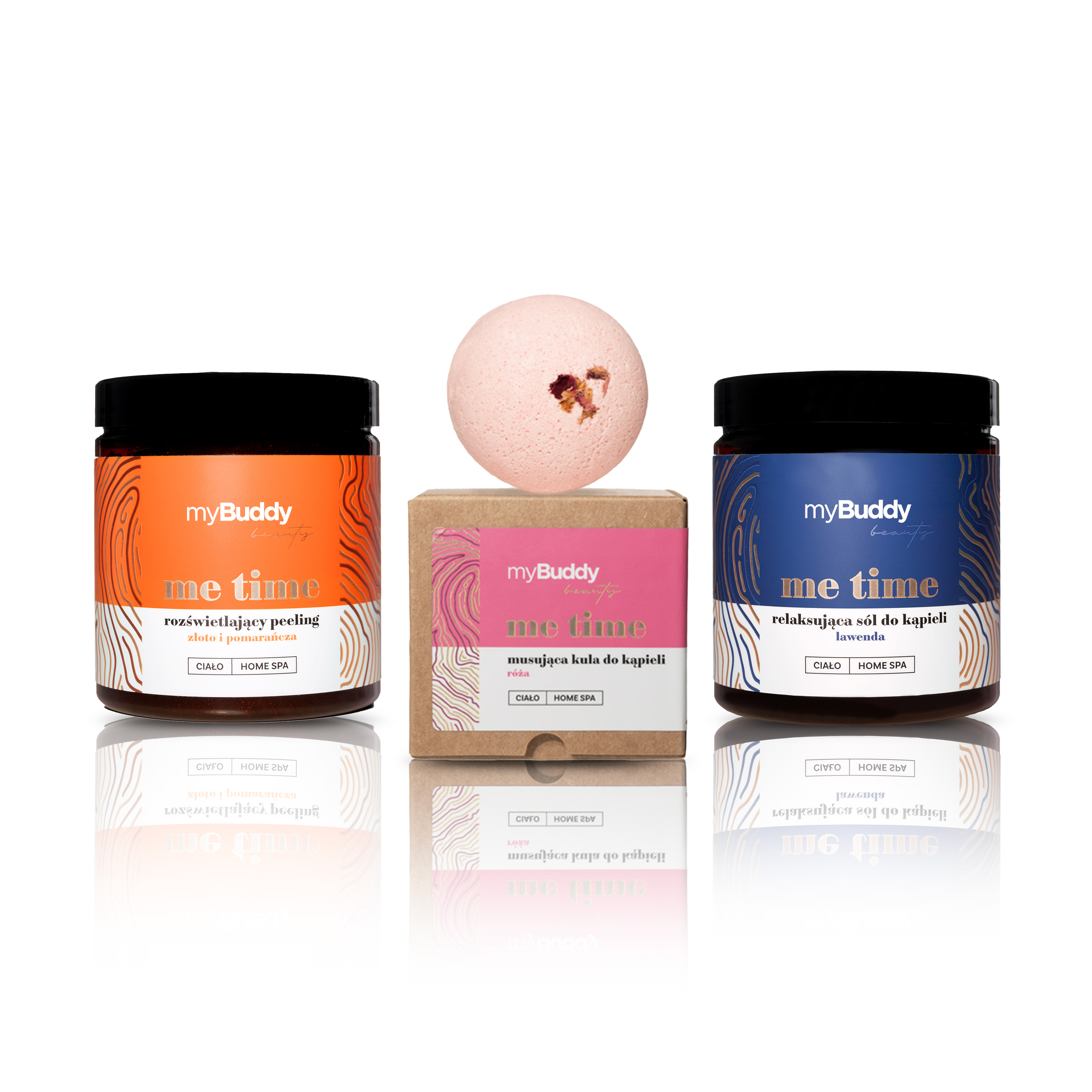 myBuddy HOME SPA Set de peeling + minge + sare de baie