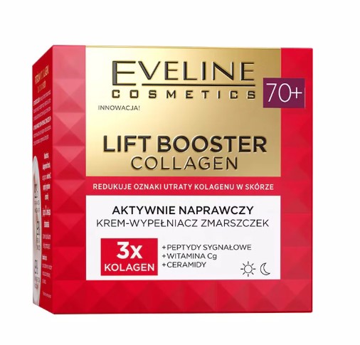 Eveline Colagen Lift Booster Cremă reparatoare activă de umplere a ridurilor 70+ 50ml