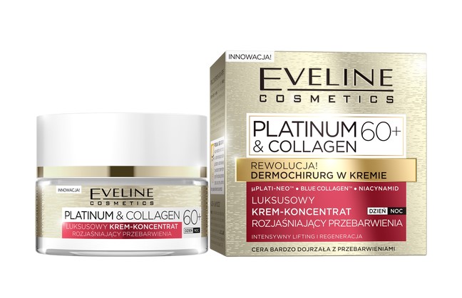 Eveline Platinum & Collagen Luxury Hyperpigmentation Brightening Cream-Concentrat 60+ 50ml