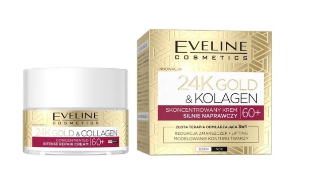 Eveline 24K Gold & Collagen Concentrated Strongly Reparative Cream 60+ 50ml
