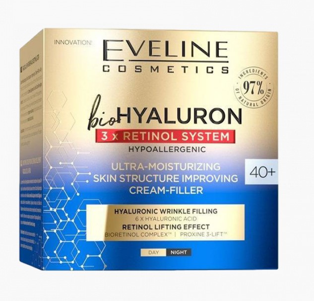 Eveline BioHyaluron Ultra Moisturising Skin Texture Improving Cream 40+ 50ml