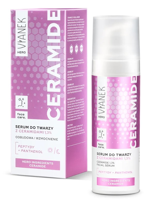 Vianek Hero Ser de față cu ceramide 1,3% Refacere și întărire 30ml