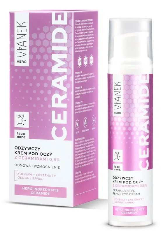 Vianek Hero Cremă de ochi hrănitoare cu ceramide 0,8% reînnoire și întărire 15ml