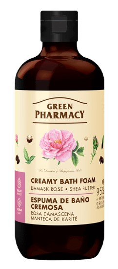 Green Pharmacy Cremă spumă de baie trandafir de Damasc și unt de shea 500ml