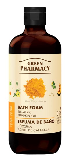 Green Pharmacy Spumă de baie cu turmeric și ulei de dovleac 500ml