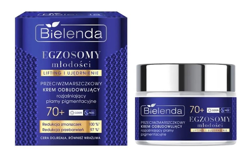 Bielenda Exozomi de tinerețe Antirid Cremă reparatoare Luminozitate pete pigmentare 70+ 50ml