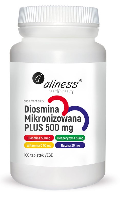 Aliness Diosmin Micronizat Plus 500mg Supliment alimentar 100 Tablete