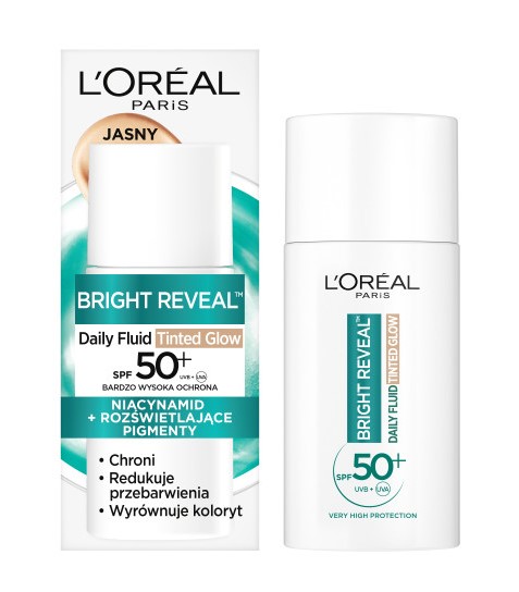 Loreal Bright Reveal Daily Fluid Tinted Glow SPF50+ Față Fluid Light 50ml