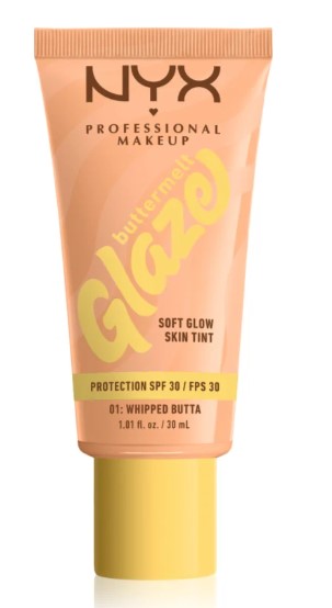 NYX Professional Makeup Buttermelt Glaze Soft Glow Skin Tint SPF30 Foundation 01 Whipped Butta