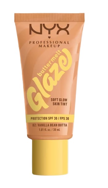 NYX Professional Makeup Buttermelt Glaze Soft Glow Skin Tint SPF30 Foundation 02 Vanilla Bean Butta