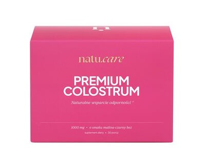 Natu Care Premium Colostrum 1000mg Supliment alimentar cu aromă de zmeură și soc negru