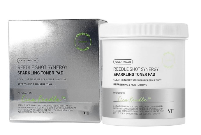 VT Cosmetics Reedle Shot Synergy Sparkling Toner Pad Toning Facial Pads 80pcs