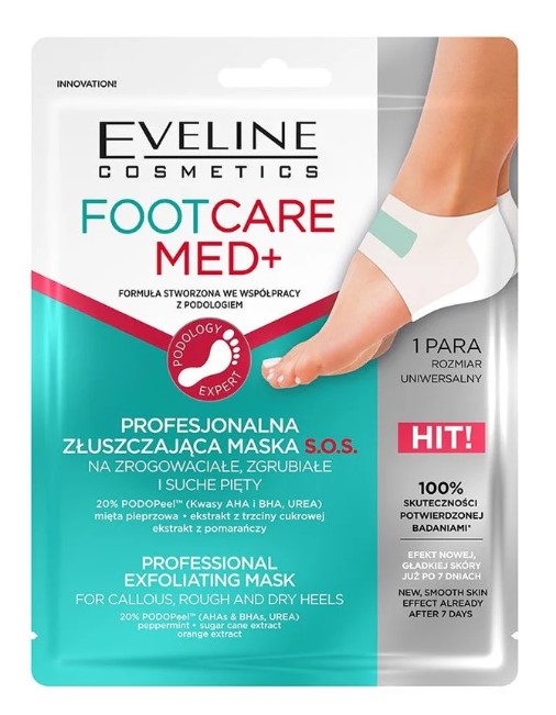 Eveline Foot Care Med+ Mască de exfoliere profesională pentru călcâie