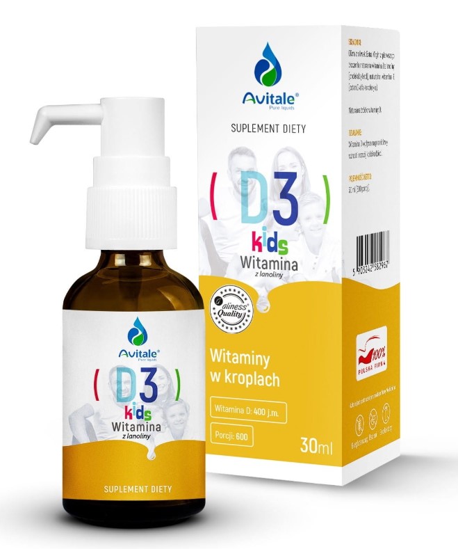 Avitale Vitamina D3 Supliment alimentar pentru copii în picături 30ml