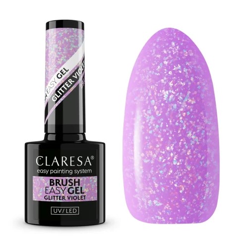 Claresa Brush Easy Gel Nail Glitter Violet
