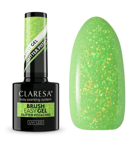 Claresa Brush Easy Gel Nail Glitter Pistachio