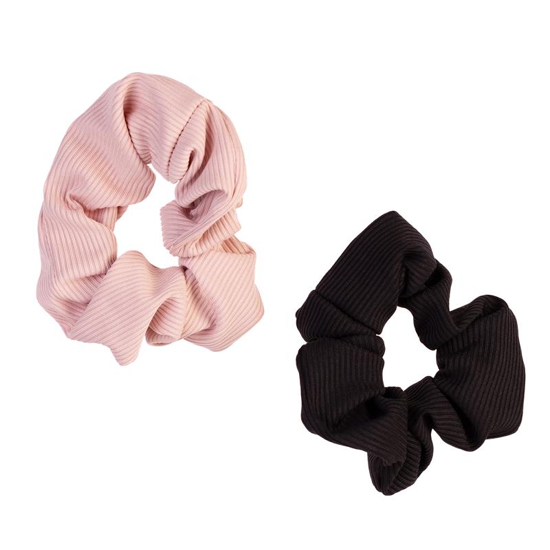 TAPTAP Gumki Scrunchie do Włosów Czarna i Różowa