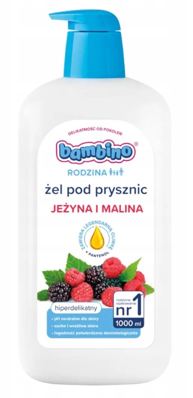 Bambino Family Gel de duș parfumat cu mure și zmeură 1000ml