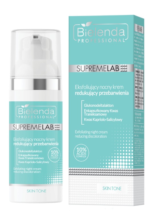 Bielenda Professional SupremeLAB Crema de noapte exfoliantă pentru reducerea hiperpigmentării 50ml