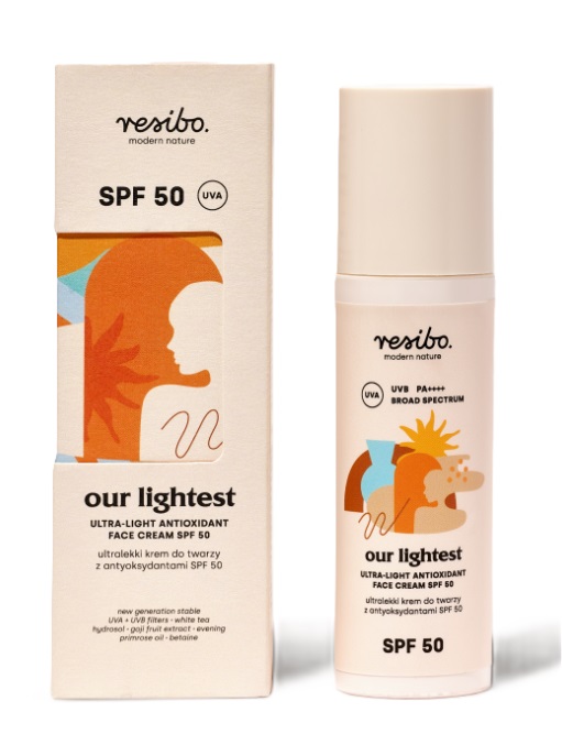Resibo Cea mai ușoară cremă de față ultraușoară cu antioxidanți SPF50 50ml