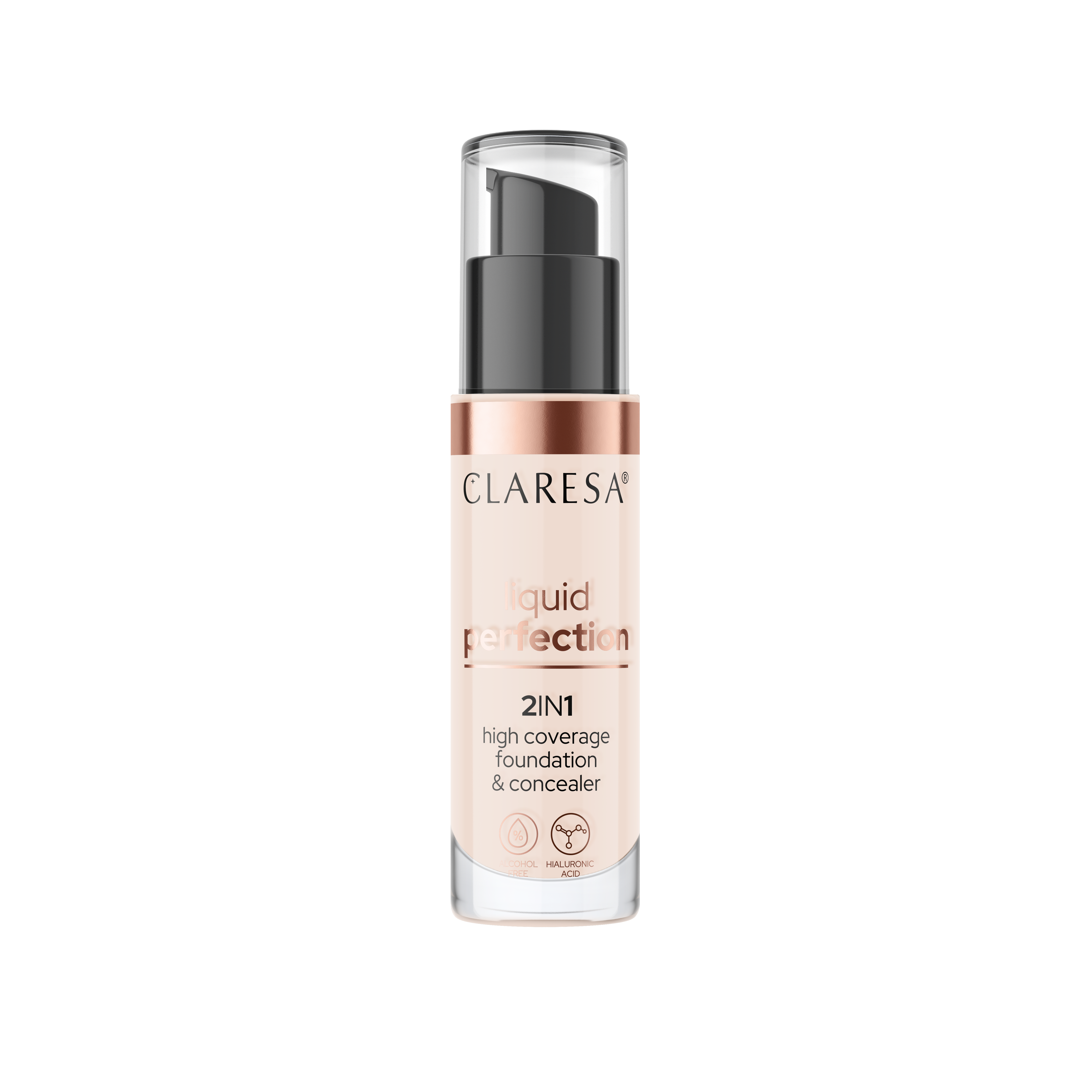 Claresa Liquid Perfection 2 în 1 fond de ten și corector 101 Light 34g