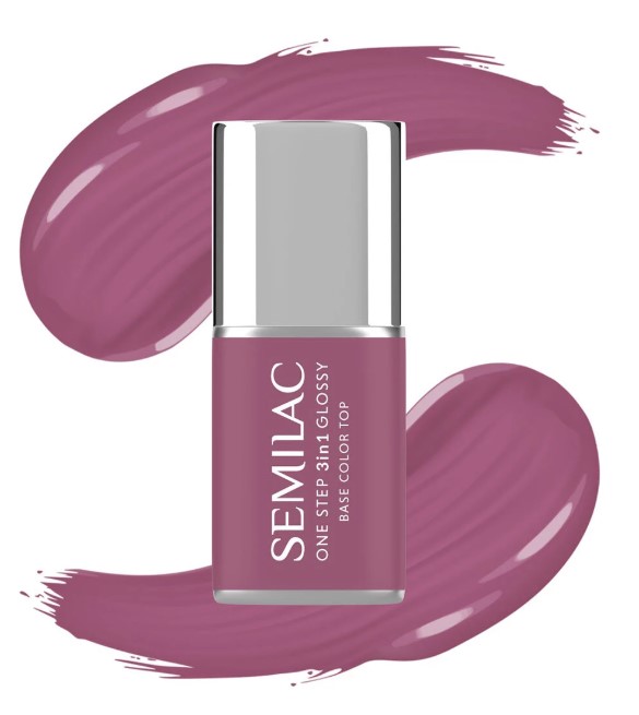 Lac hibrid 3 în 1 Semilac One Step S205 Purple Beige