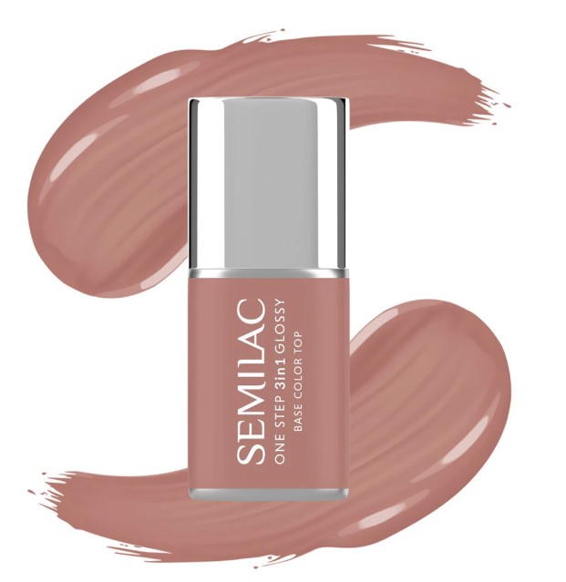 Lac hibrid 3 în 1 Semilac One Step S235 Peach Beige