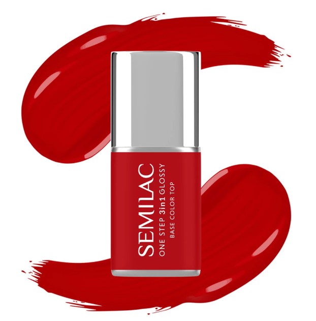 Lac hibrid Semilac One Step 3 în 1 S530 Scarlet