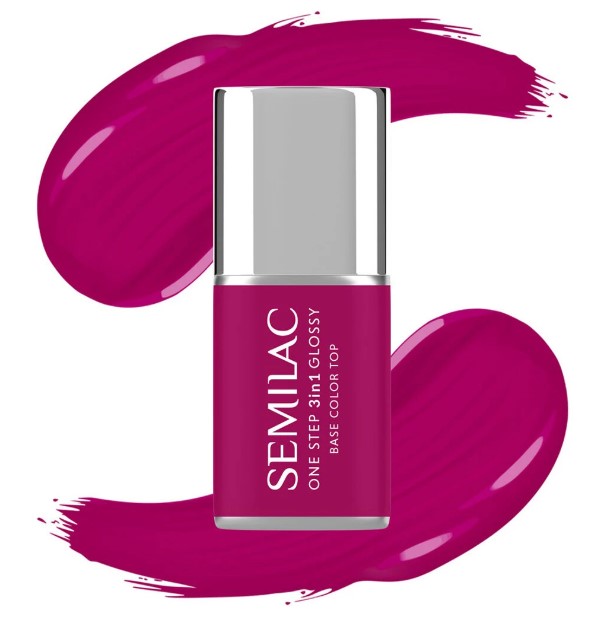 Lac hibrid 3 în 1 Semilac One Step S595 Violet strălucitor