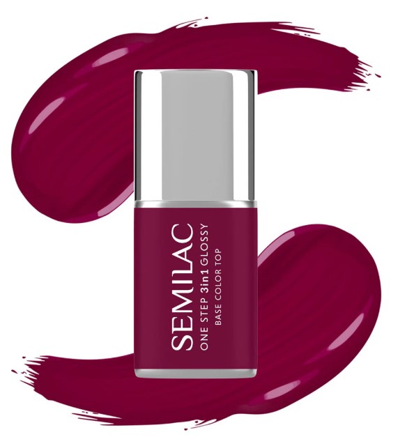 Lac hibrid 3 în 1 Semilac One Step S775 Plum Wine