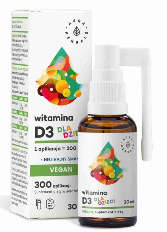 Aura Herbals Vitamina D3 200 UI Supliment alimentar pentru copii 30ml