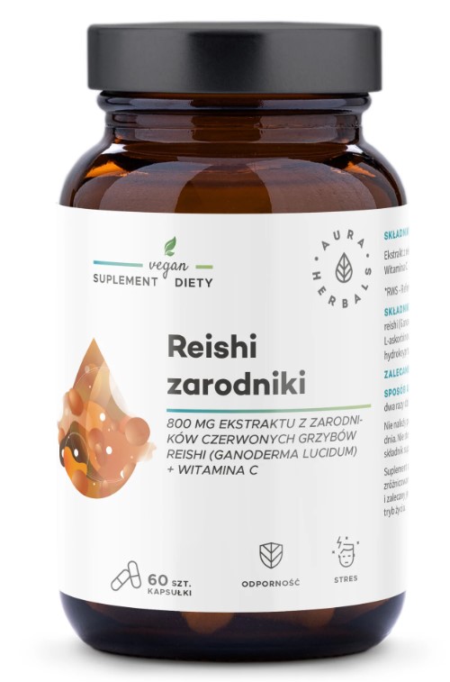 Aura Herbals Reishi Spores + Vitamina C Supliment alimentar 60 Capsule