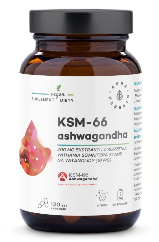 Aura Herbals KSM-66 Ashwagandha Supliment alimentar 120 Capsule