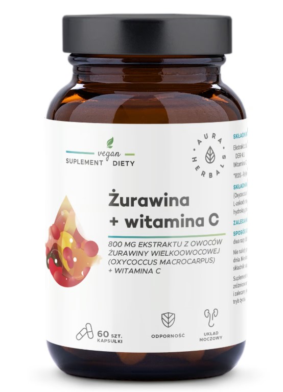 Aura Herbals Cranberry + Vitamina C Supliment alimentar 60 Capsule