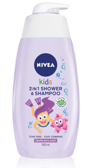 Gel de curățare pentru corp și păr NIVEA Kids 3in1 cu parfum de fructe caramel 500ml